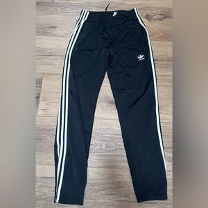 Adidas Kids Black track pants with White Stripes